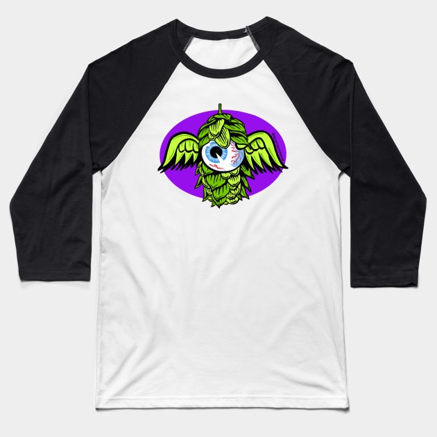 Flying Hop Eyeball Baseball T-Shirt by Mindy’s Beer Gear